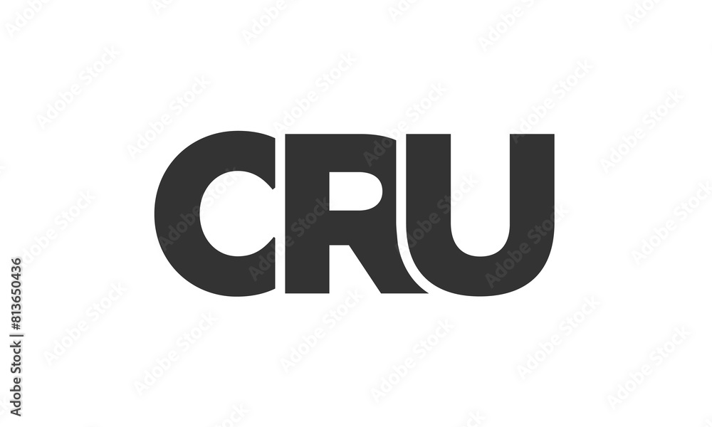 Poster CRU logo design template with strong and modern bold text. Initial based vector logotype featuring simple and minimal typography. Trendy company identity.