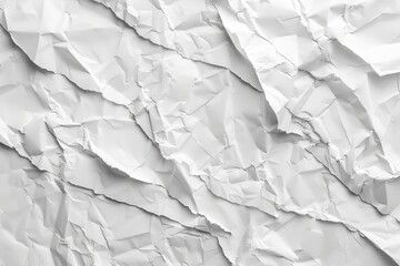 White crumpled paper texture background, white color, white tone, white monochrome, high resolution photography