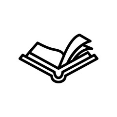 Book line icon. Education icon. Book icon isolated on white background. Transparent background, minimalist symbol. Vector images
