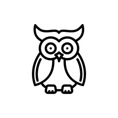 Owl line icon. Education icon. Owl icon isolated on white background. Transparent background, minimalist symbol. Vector images