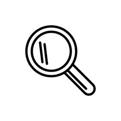Magnifier line icon. Education icon. Search icon isolated on white background. Transparent background, minimalist symbol. Vector images