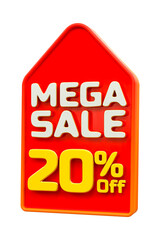Obraz premium 3d sales discount Number 20 percentage price tag for discount sale promotion concept by 3d render 