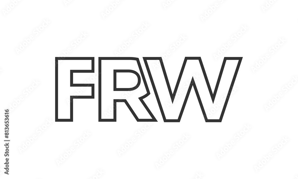 Fototapete frw logo design template with strong and modern bold text. initial based vector logotype featuring s