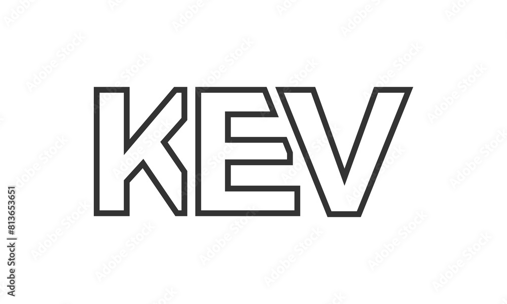 Fototapete KEV logo design template with strong and modern bold text. Initial based vector logotype featuring simple and minimal typography. Trendy company identity.