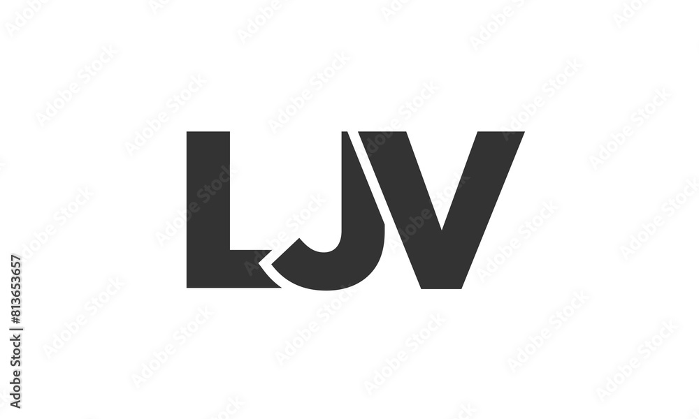 Poster ljv logo design template with strong and modern bold text. initial based vector logotype featuring s