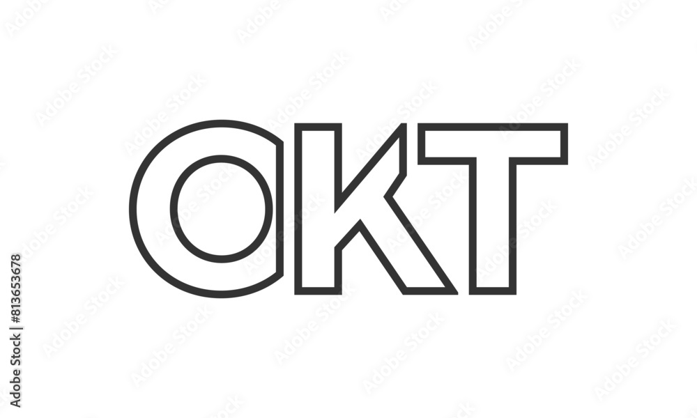 Fototapete okt logo design template with strong and modern bold text. initial based vector logotype featuring s