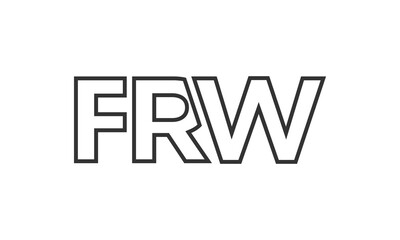 Fototapeta premium FRW logo design template with strong and modern bold text. Initial based vector logotype featuring simple and minimal typography. Trendy company identity.