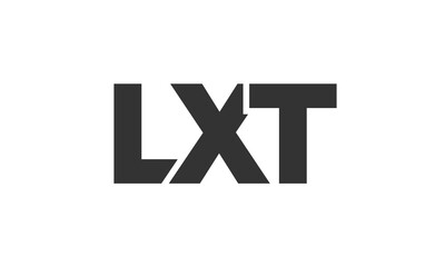 LXT logo design template with strong and modern bold text. Initial based vector logotype featuring simple and minimal typography. Trendy company identity.