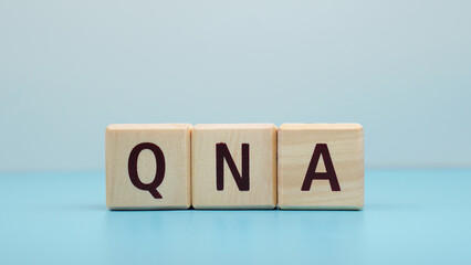 QNA wooden block concepts isolated transparent
