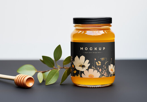 Honey Jar Packaging Mockup Generated with AI	
