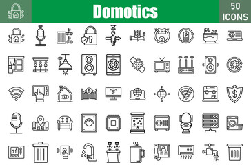 Domotics Icons Set. Editable Stroke. Pixel Perfect