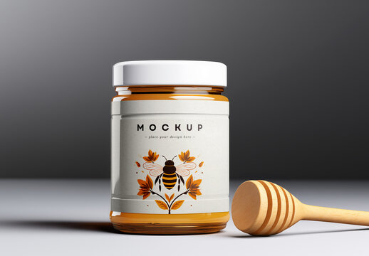 Honey Jar Packaging Mockup Generated with AI	
