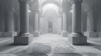 Fototapeta premium The dark, mysterious, and eerie atmosphere of this ancient, forgotten temple creates a sense of awe and wonder.