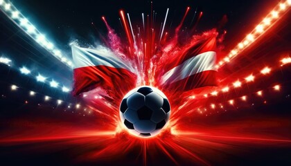 Poland vs Austria football match, country flags and stadium, UEFA Euro 2024, UEFA European Football Championship 2024, 2nd round, 2nd group stage