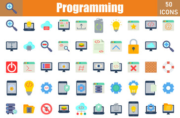 Programming Icons Set. Editable Stroke. Pixel Perfect