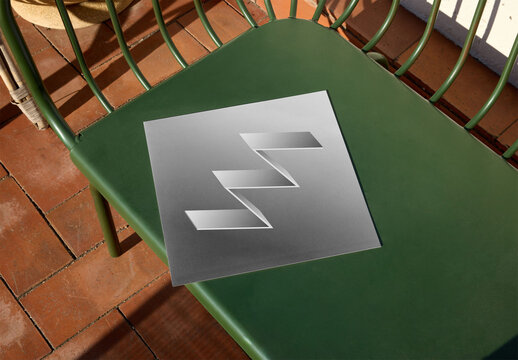 Mockup of customized LP album cover on bench