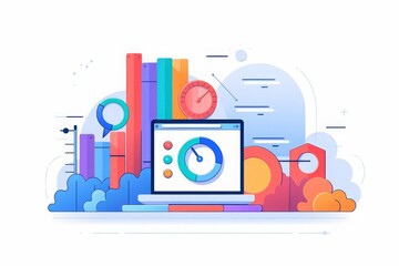 Cost reduction strategies flat design side view Efficiency theme animation Analogous Color Schem
