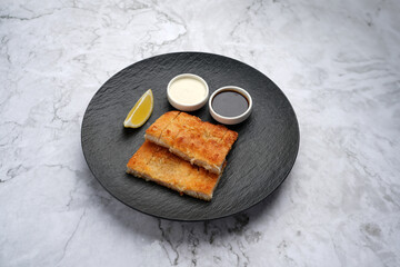 Tori Katsu, Japanese cuisine, breaded chicken cutlets served with sauces