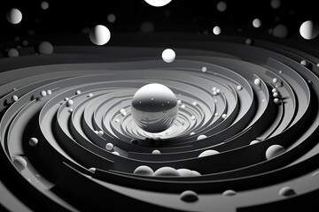 Obraz premium Quantum coherence flat design top view Harmony theme black and white