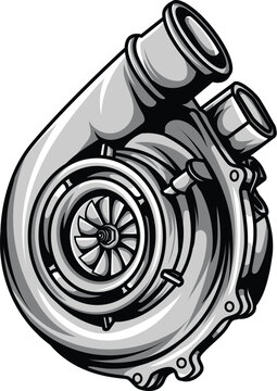 vector car turbocharger component illustration eps 10