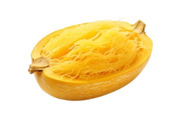 spaghetti squash vegetable isolated on black background