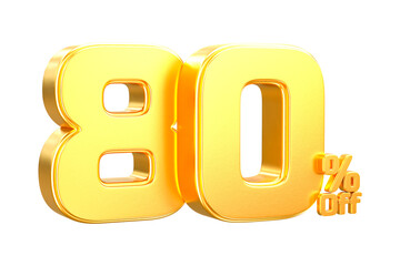 3d sales discount Number 80 percentage price tag for discount sale promotion concept by 3d render