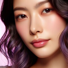 Fototapeta premium Close-up of an Asian woman full of pure beauty