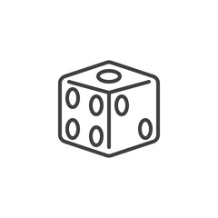 Dice cube line icon