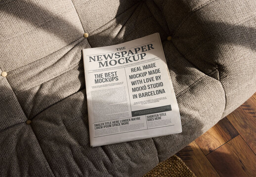 Mockup of customizable newspaper front page