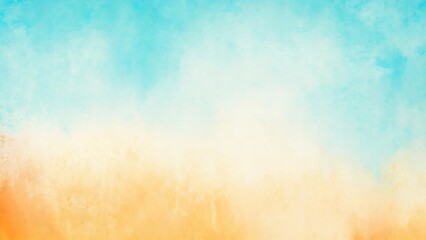 Obraz premium Cyan and orange background with texture and distressed vintage grunge and watercolor