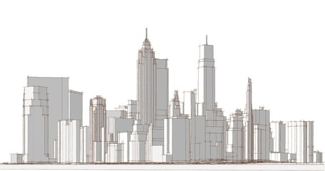 Obraz premium modern architecture city 3d illustration