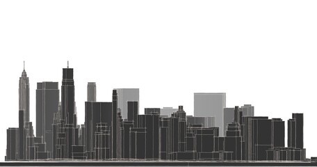 Fototapeta premium modern architecture city 3d illustration