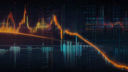 Financial data themed vector illustration