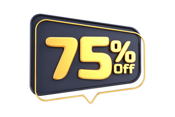 3d sales discount Number 75 percentage price tag for discount sale promotion concept by 3d render