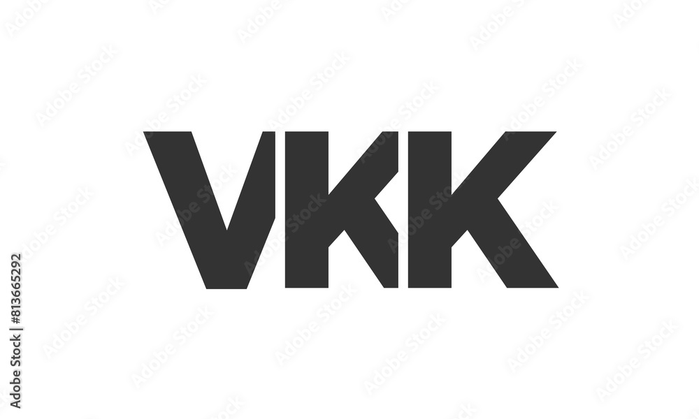 Poster vkk logo design template with strong and modern bold text. initial based vector logotype featuring s