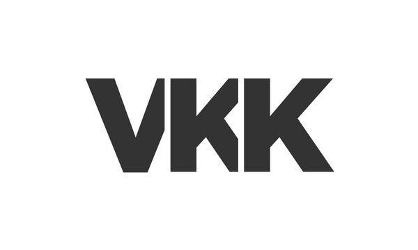VKK logo design template with strong and modern bold text. Initial based vector logotype featuring simple and minimal typography. Trendy company identity.