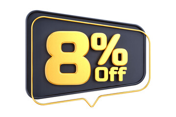 3d sales discount Number 8 percentage price tag for discount sale promotion concept by 3d render