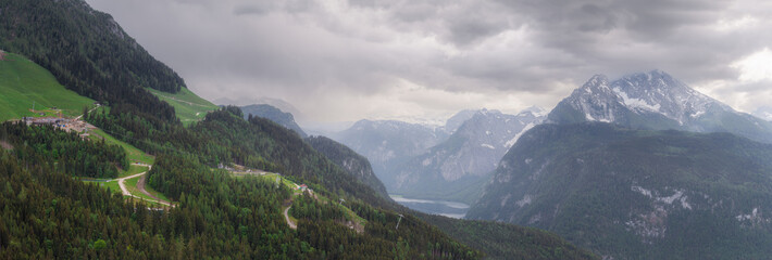Naklejka na ściany i meble Konigsee lake from Jenner mount in Berchtesgaden National Park, Alps Germany
