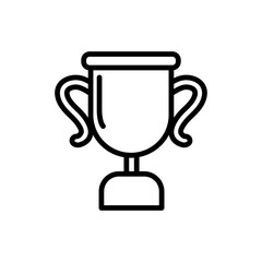 Trophy line icon. Gaming icon. Game tournament icon isolated on white background. Transparent background, minimalist symbol. Vector images