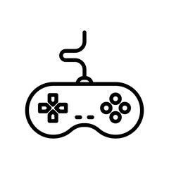 Joystick line icon. Gaming icon. Gamepad icon isolated on white background. Transparent background, minimalist symbol. Vector images