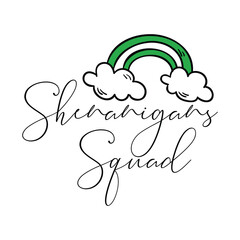 Shenanigans Squad T-shirt Quotes Design Vector Illustration Clipart Eps