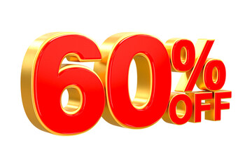 3d sales discount Number 60 percentage price tag for discount sale promotion concept by 3d render