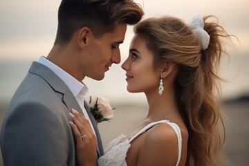 Lovely wedding decorations happiest couple day holiday illustration made with Generative AI tools