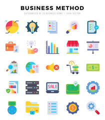 Business Method Icons bundle. Flat style Icons. Vector illustration.