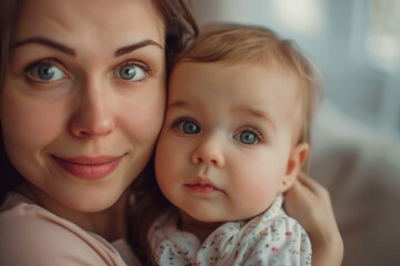 Happy mother's day celebration conceptual picture with mother and her child made by Generative AI technology