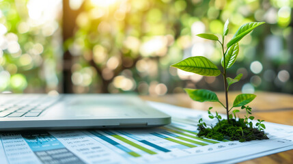 Data analysis of CO2 balances and equalisation, created with generative AI technology
