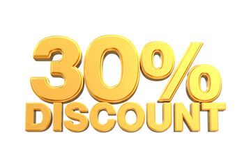 3d sales discount Number 30 percentage price tag for discount sale promotion concept by 3d render
