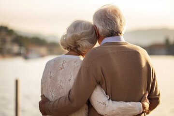 Fototapeta premium AI generated picture of nice retired couple spending time together