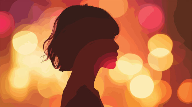 Blurred silhouette faceless woman with short hair vector