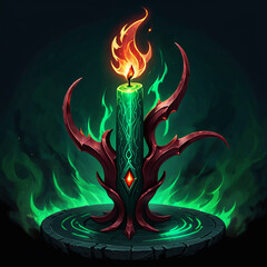 burning candle on a dark background